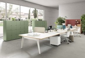 Bureau Bench 2 postes L1600 x P1600 ou P1400 MM au choix : PU NET HT : 1 313.60€ En STOCK